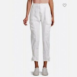 JOIE Telutci Linen Ankle Lace-Up  Crop Cargo Pants | SZ 6